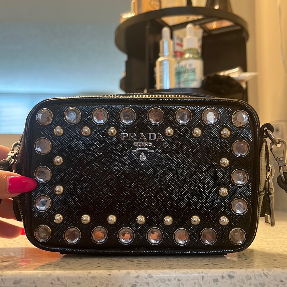 Black Studded Prada Purse